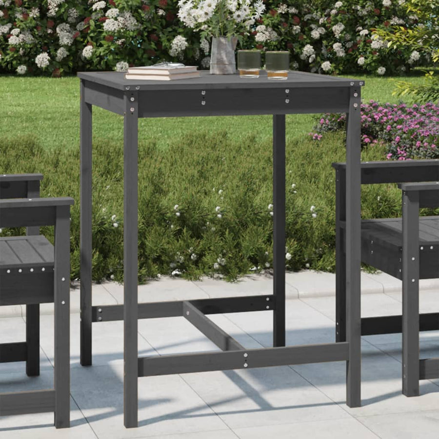 Tuintafel 82,5X82,5X0 Cm Massief Grenenhout Grijs 82.5 x 82.5 x 110 cm Grijs grenenhout