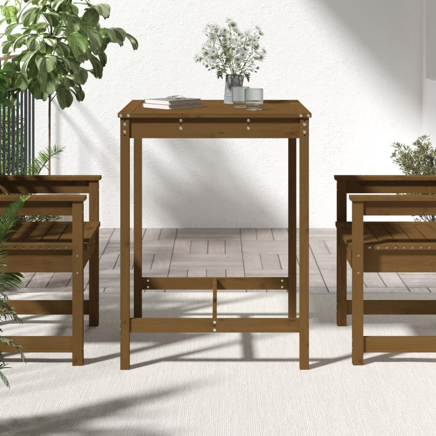 Tuintafel 82,5X82,5X110 Cm Massief Grenenhout Honingbruin