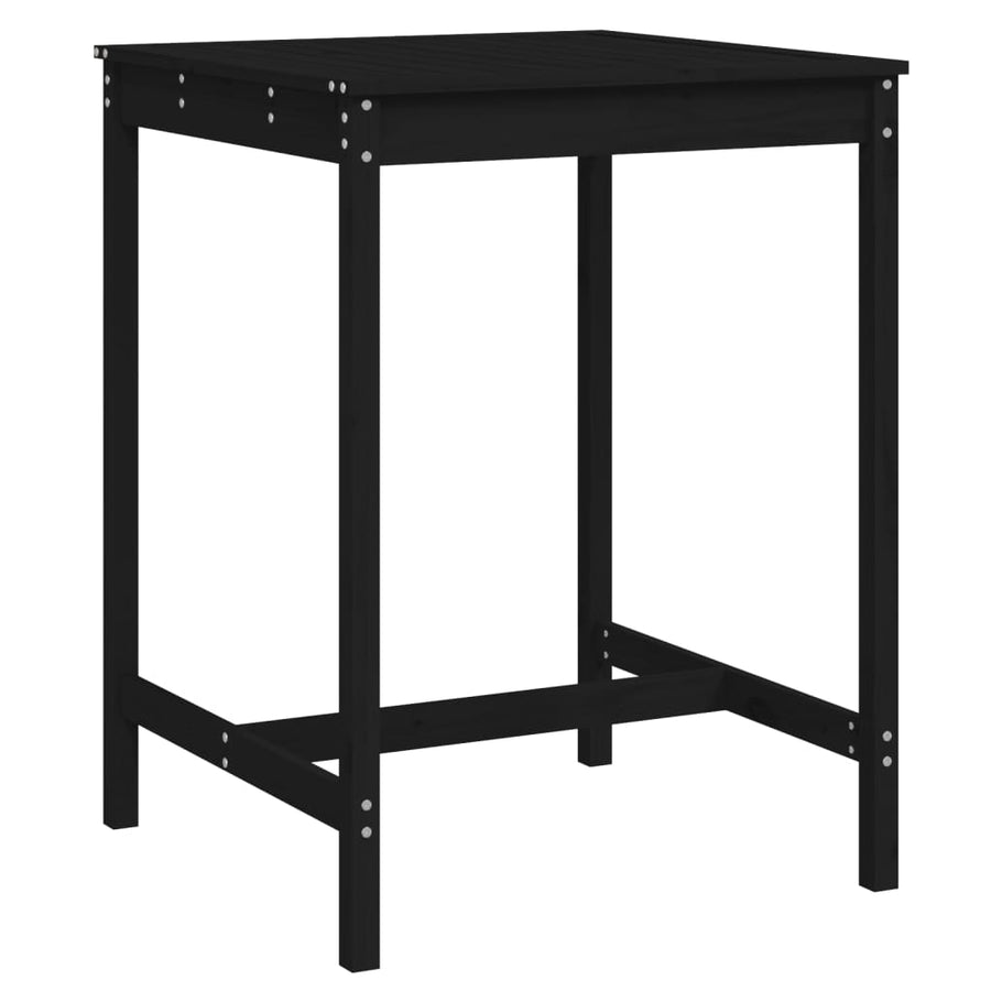 Tuintafel 82,5X82,5X110 Cm Massief Grenenhout Zwart