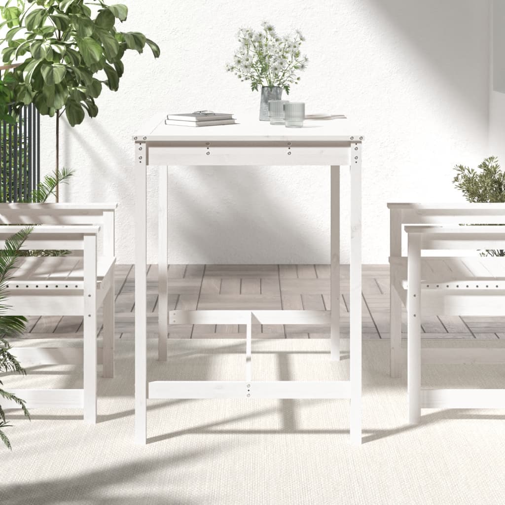 Tuintafel 2X82,5X0 Cm Massief Grenenhout Wit 121 x 82.5 x 110 cm Wit grenenhout