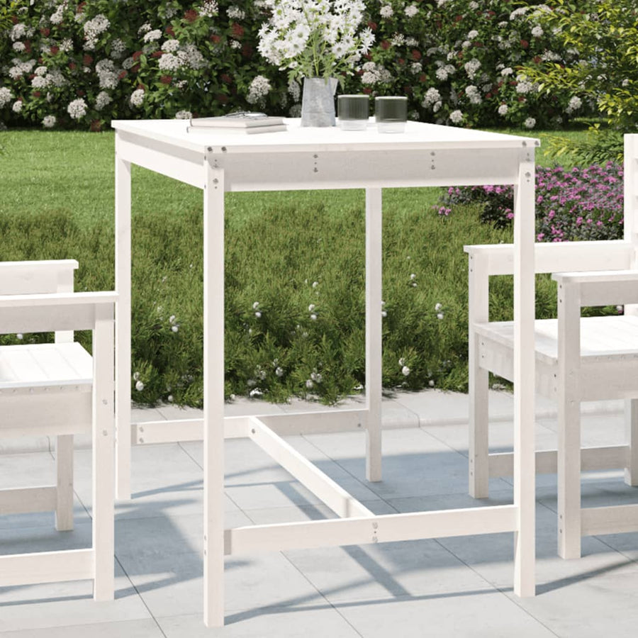 Tuintafel 2X82,5X0 Cm Massief Grenenhout Wit 121 x 82.5 x 110 cm Wit grenenhout