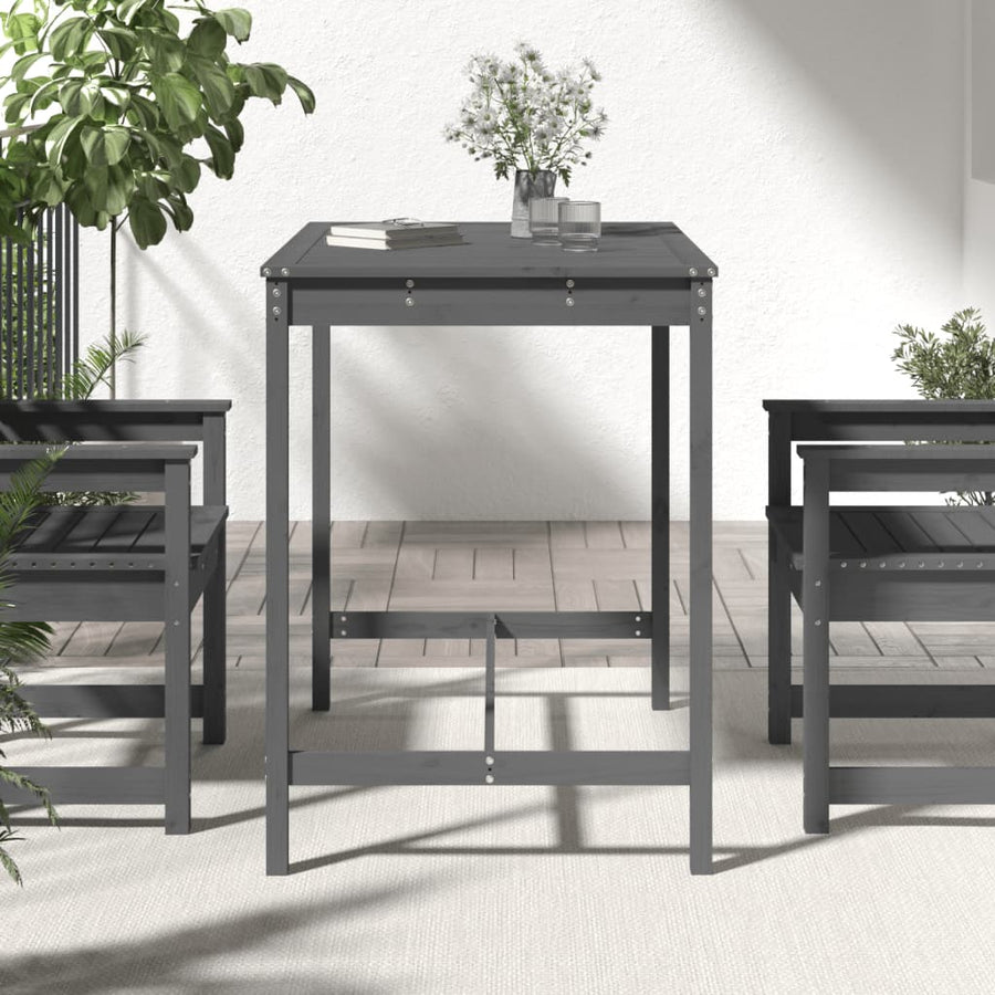 Tuintafel 121X82,5X110 Cm Massief Grenenhout Grijs