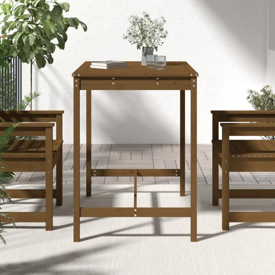 Tuintafel 121X82,5X110 Cm Massief Grenenhout Honingbruin