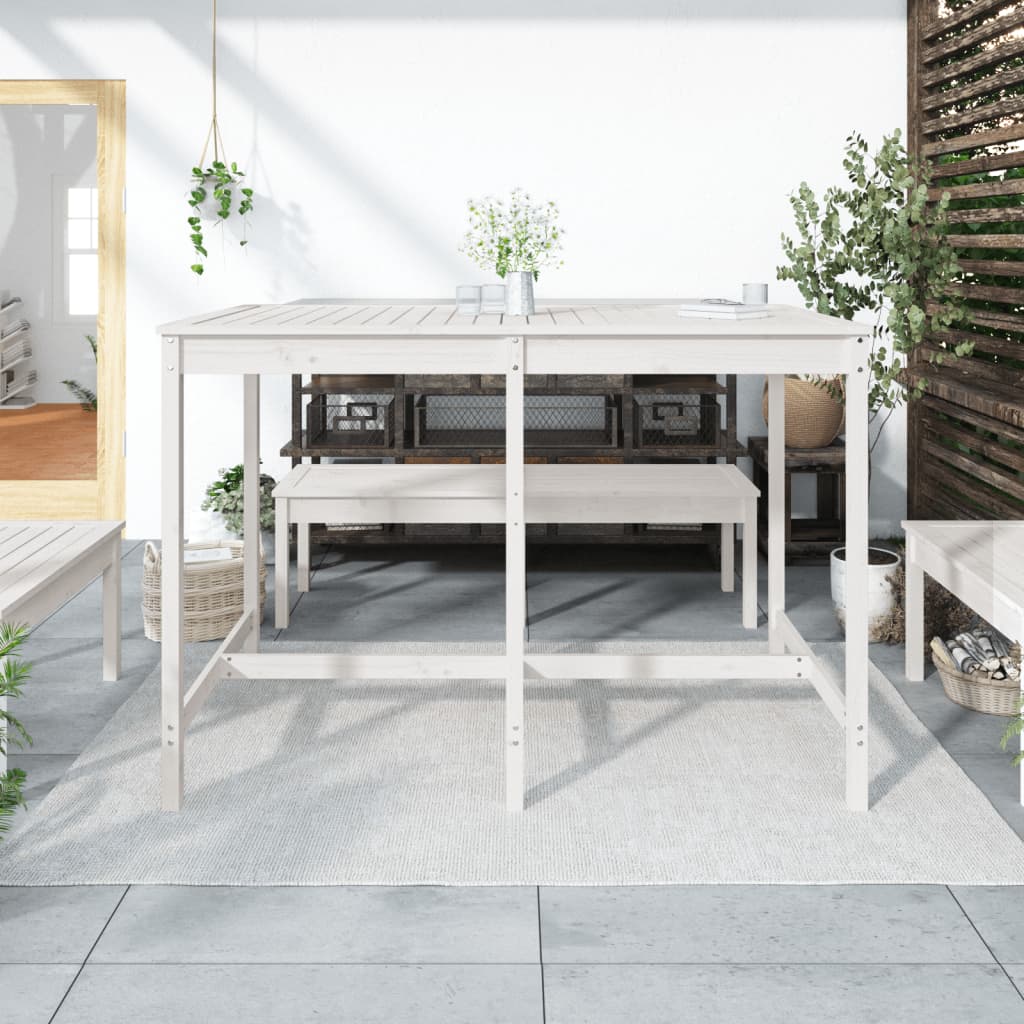 Tuintafel 59,5X82,5X0 Cm Massief Grenenhout Wit 159.5 x 82.5 x 110 cm Wit grenenhout
