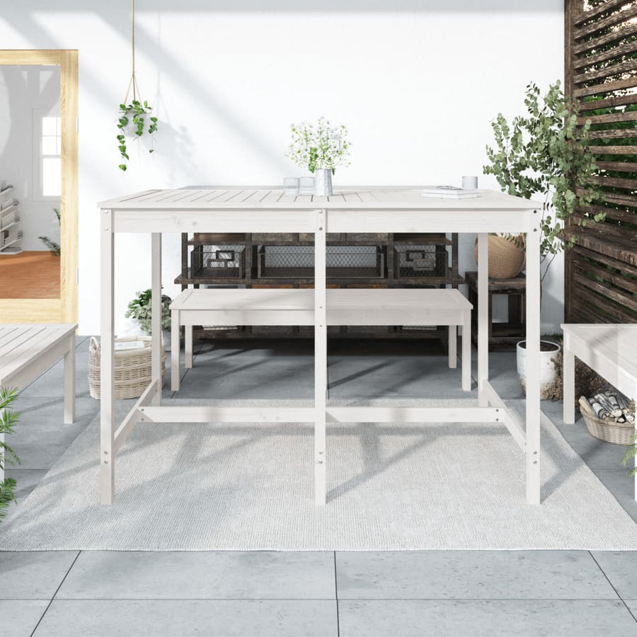 Tuintafel 59,5X82,5X0 Cm Massief Grenenhout Wit 159.5 x 82.5 x 110 cm Wit grenenhout