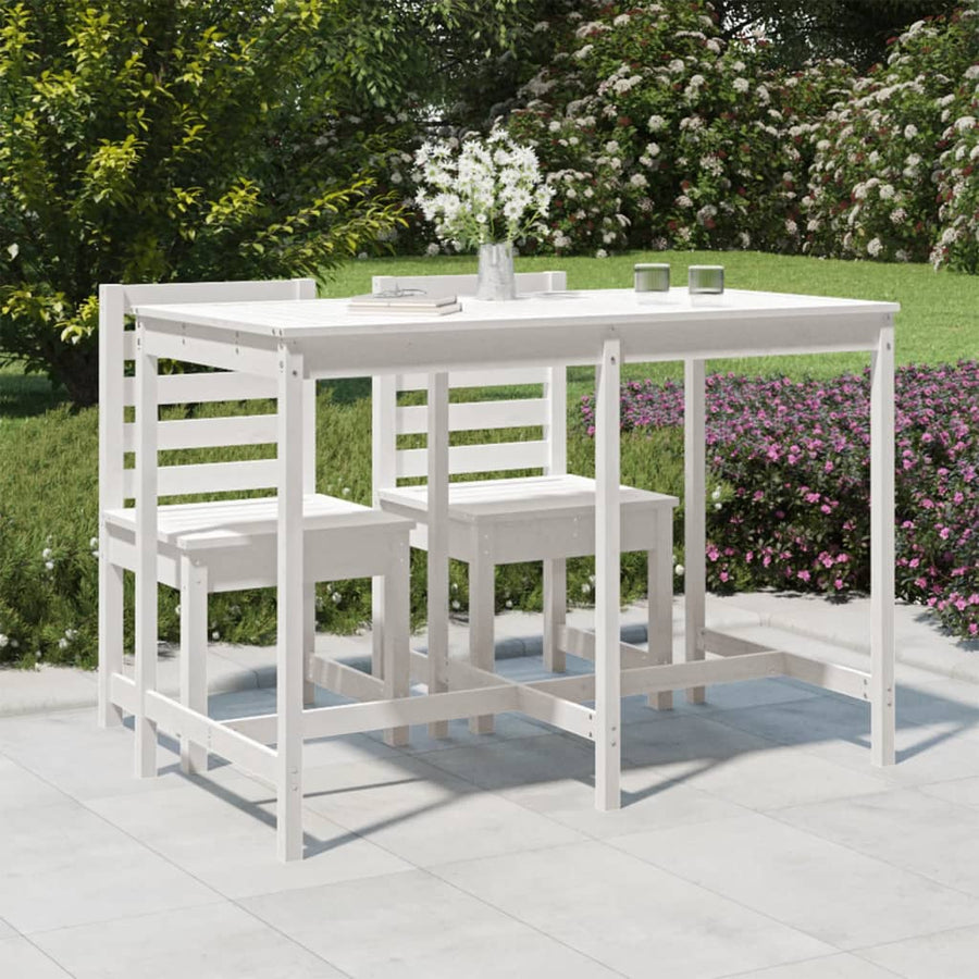 Tuintafel 59,5X82,5X0 Cm Massief Grenenhout Wit 159.5 x 82.5 x 110 cm Wit grenenhout