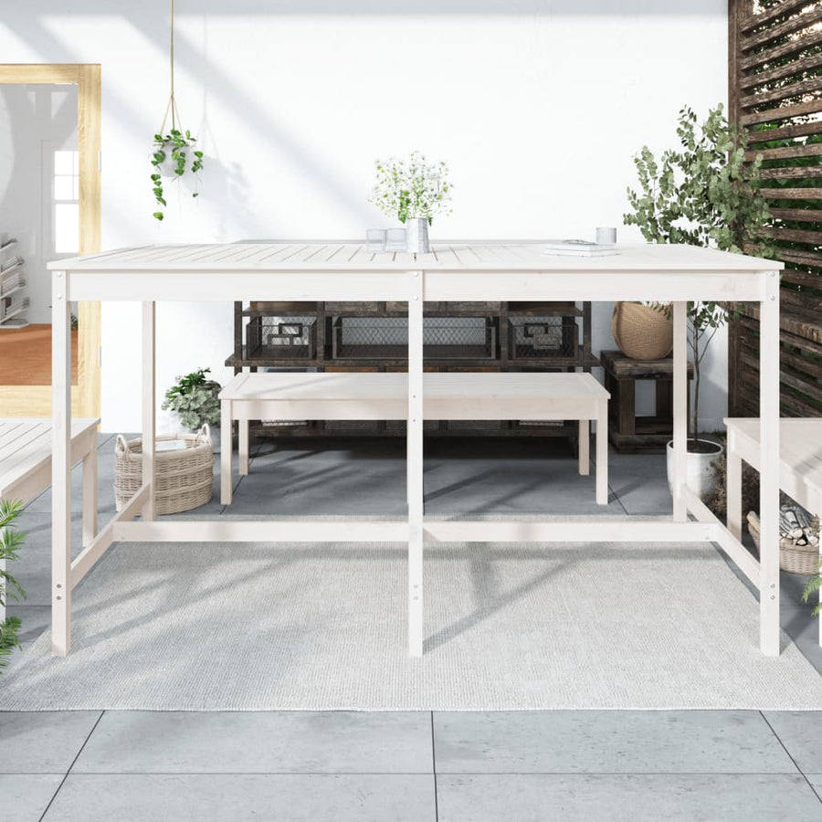 Tuintafel 203,5X90X110 Cm Massief Grenenhout Wit