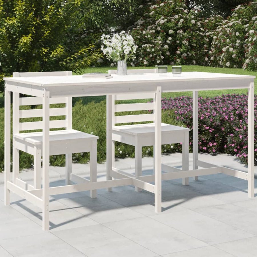Tuintafel 203,5X90X110 Cm Massief Grenenhout Wit