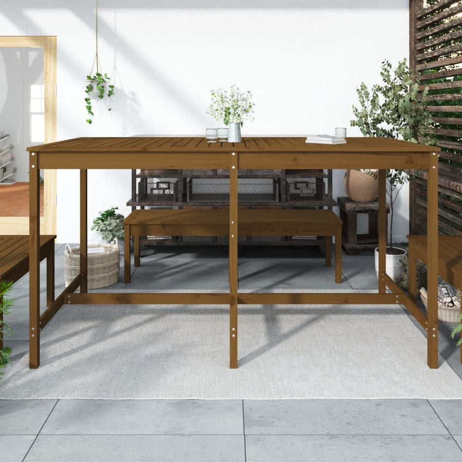 Tuintafel 203,5X90X0 Cm Massief Grenenhout Honingbruin 203.5 x 90 x 110 cm Honingbruin grenenhout