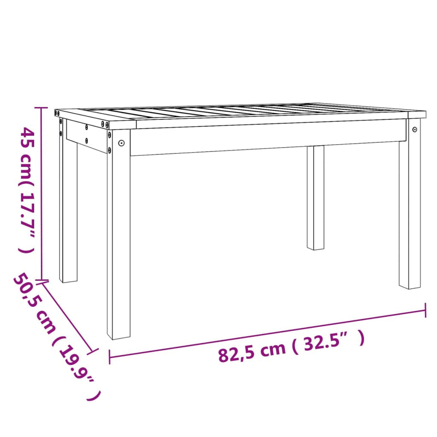 Tuintafel 82,5X50,5X45 Cm Massief Grenenhout 82.5 x 50.5 x 45 cm Natuurlijk grenenhout