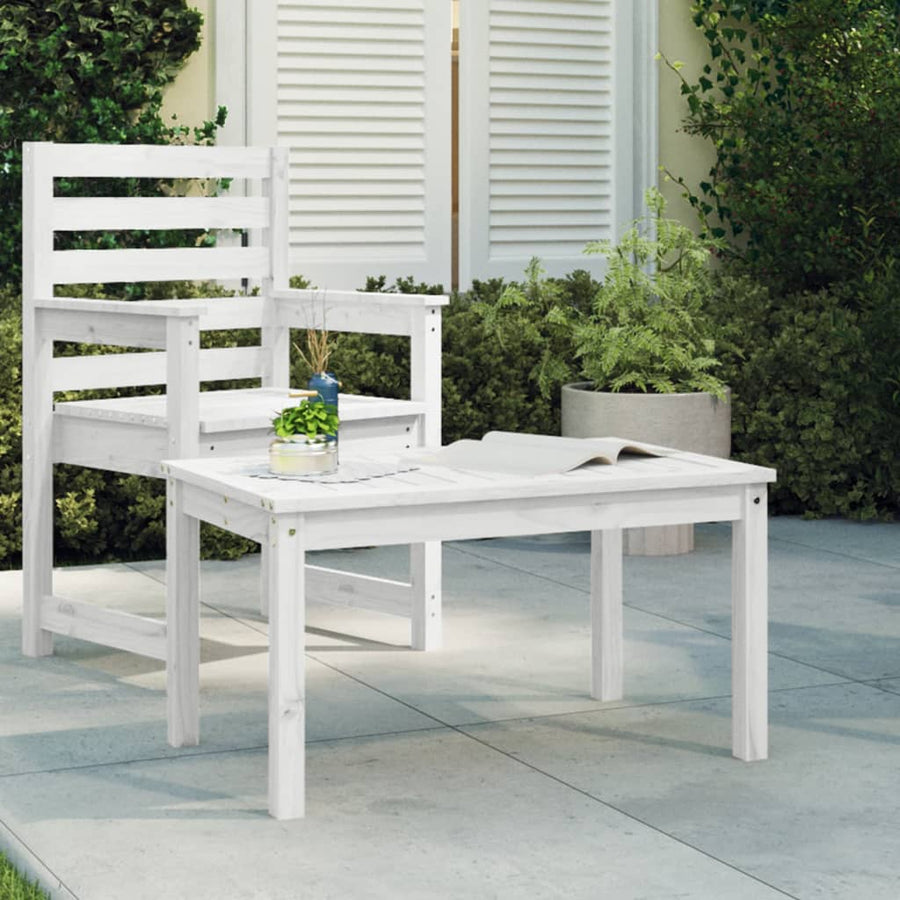 Tuintafel 82,5X50,5X45 Cm Massief Grenenhout Wit