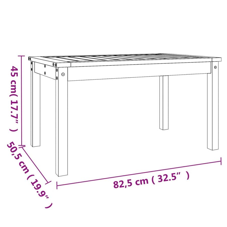 Tuintafel 82,5X50,5X45 Cm Massief Douglashout 82.5 x 50.5 x 45 cm Natuurlijk douglashout