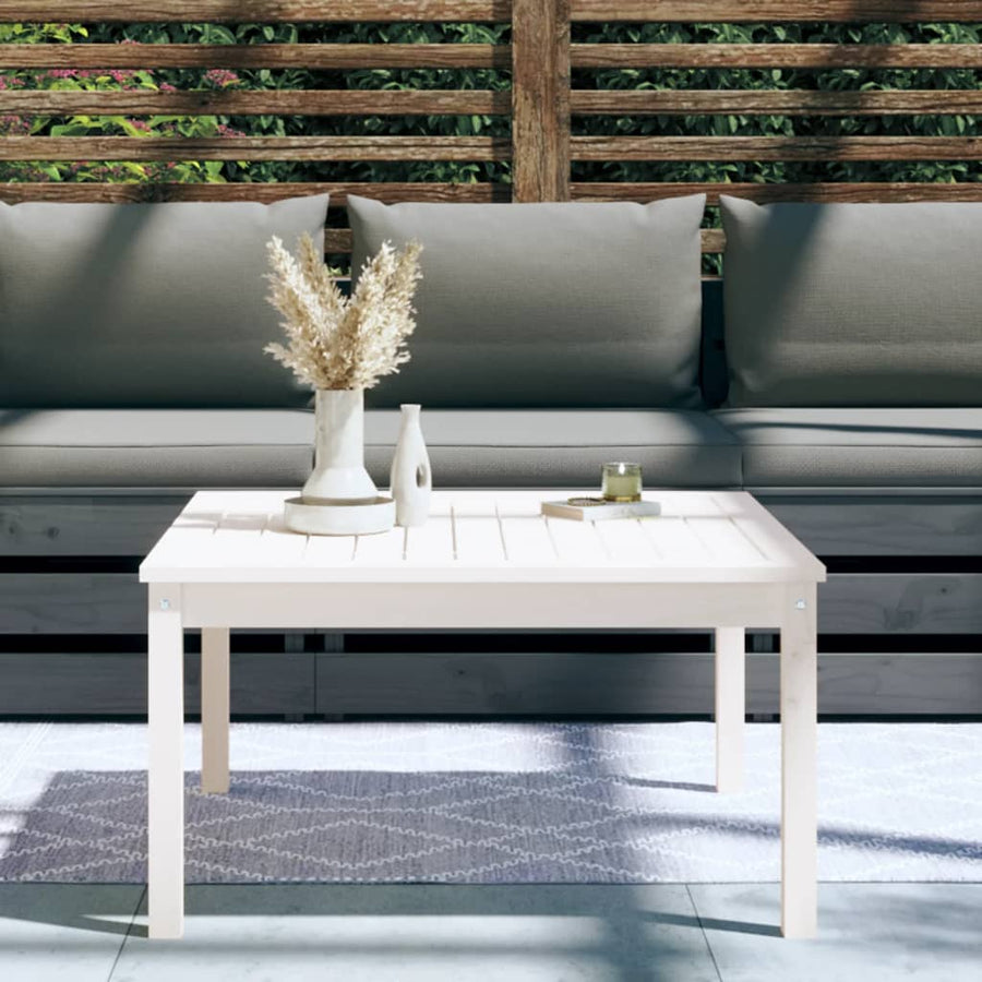 Tuintafel 82,5X82,5X45 Cm Massief Grenenhout Wit