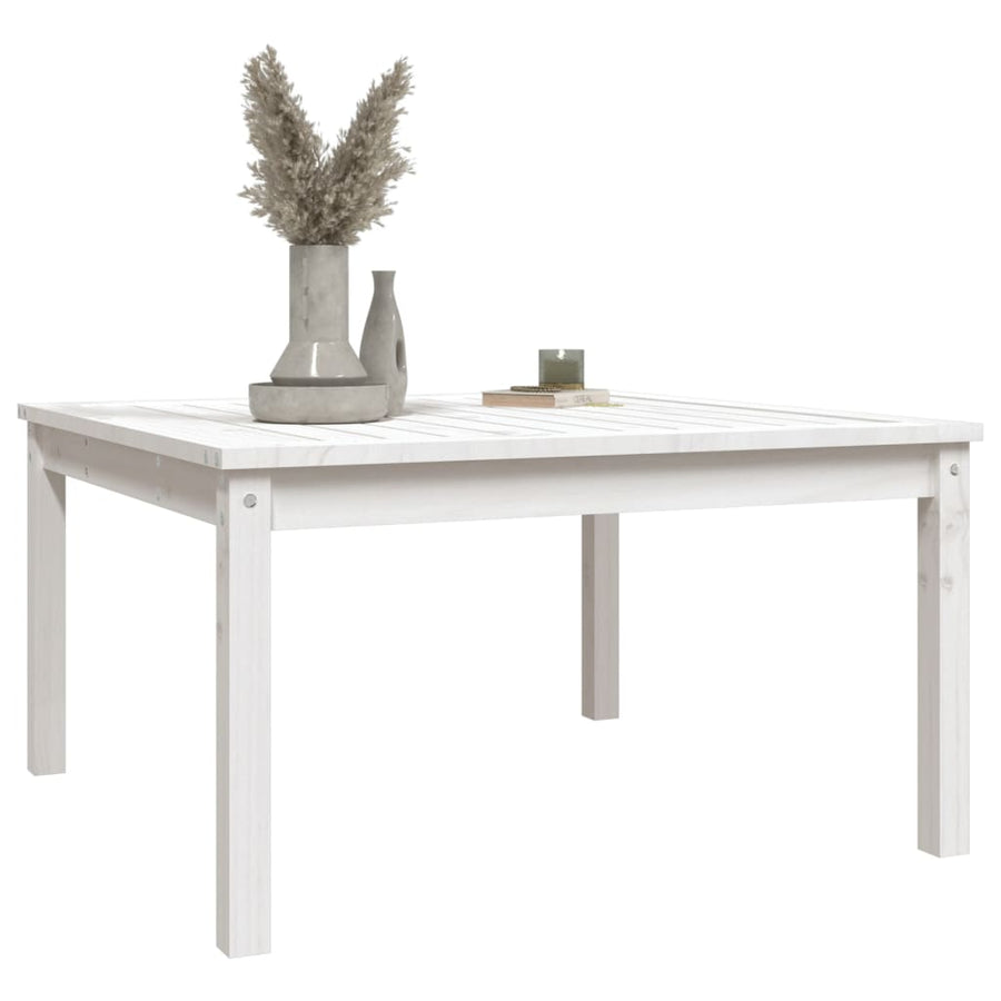 Tuintafel 82,5X82,5X45 Cm Massief Grenenhout Wit