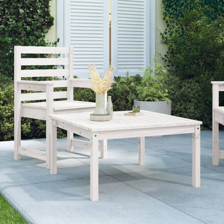 Tuintafel 82,5X82,5X45 Cm Massief Grenenhout Wit