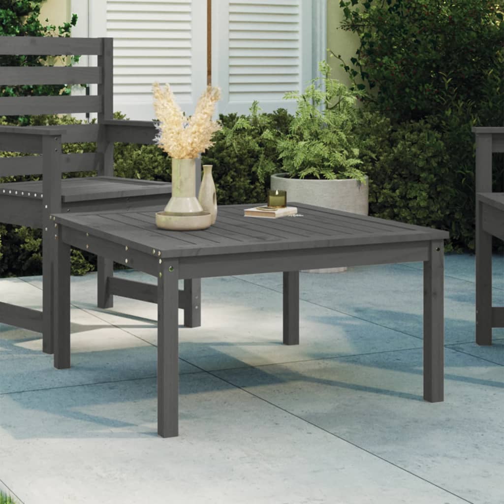 Tuintafel 82,5X82,5X45 Cm Massief Grenenhout Grijs