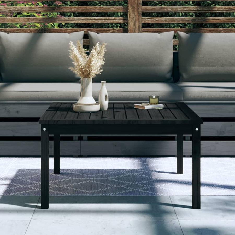 Tuintafel 82,5X82,5X45 Cm Massief Grenenhout Zwart 82.5 x 82.5 x 45 cm Zwart grenenhout