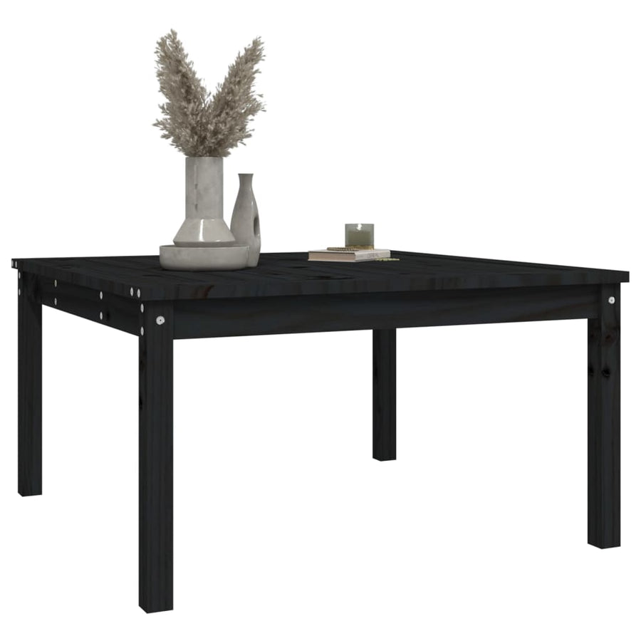 Tuintafel 82,5X82,5X45 Cm Massief Grenenhout Zwart 82.5 x 82.5 x 45 cm Zwart grenenhout