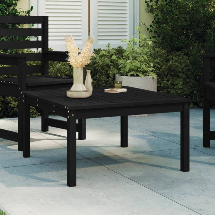 Tuintafel 82,5X82,5X45 Cm Massief Grenenhout Zwart 82.5 x 82.5 x 45 cm Zwart grenenhout
