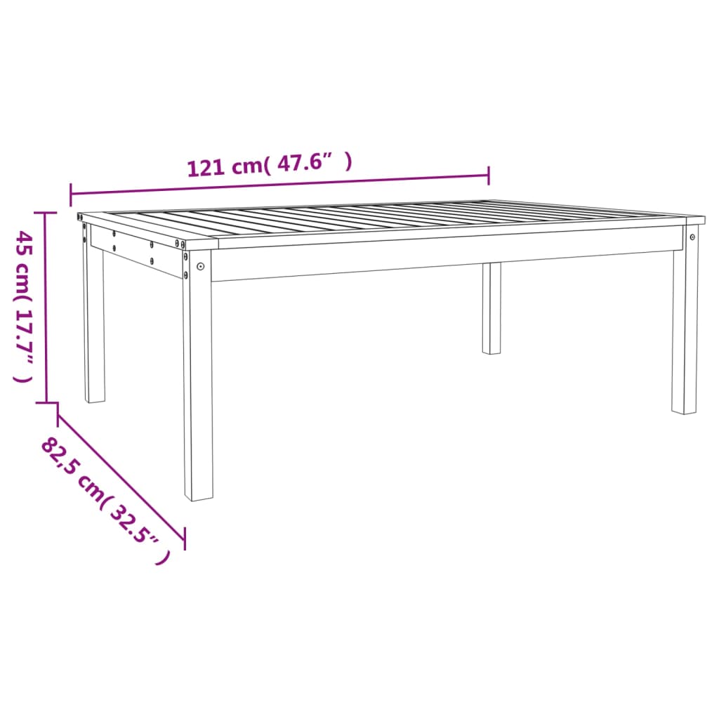Tuintafel 2X82,5X45 Cm Massief Grenenhout 121 x 82.5 x 45 cm Natuurlijk grenenhout