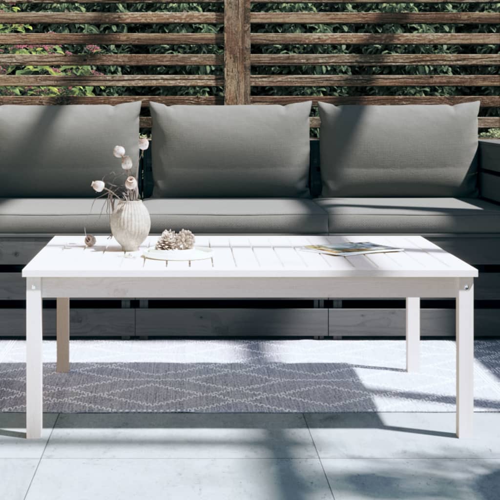 Tuintafel 121X82,5X45 Cm Massief Grenenhout Wit