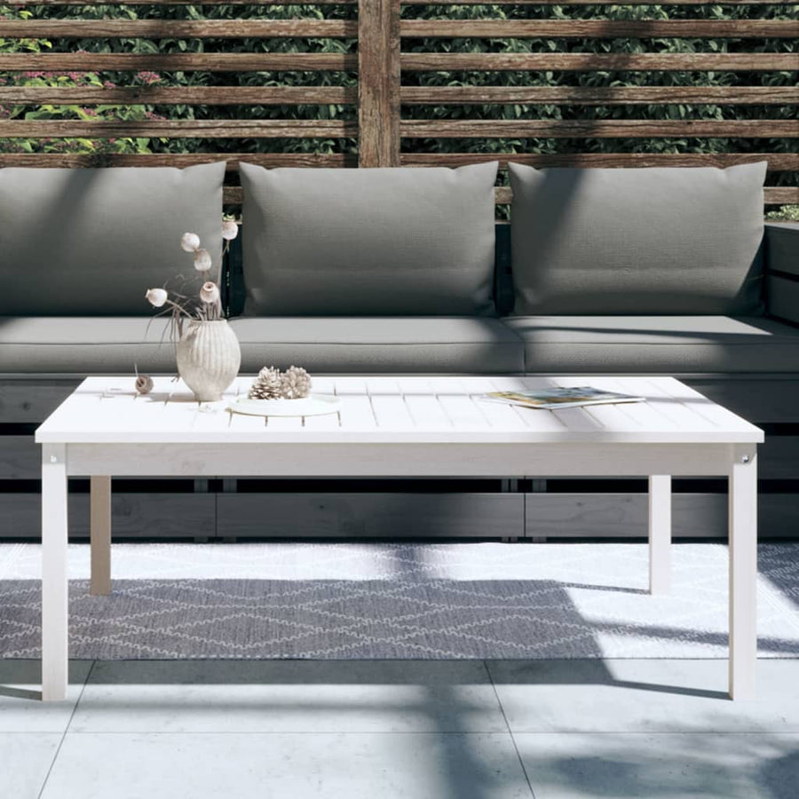 Tuintafel 121X82,5X45 Cm Massief Grenenhout Wit