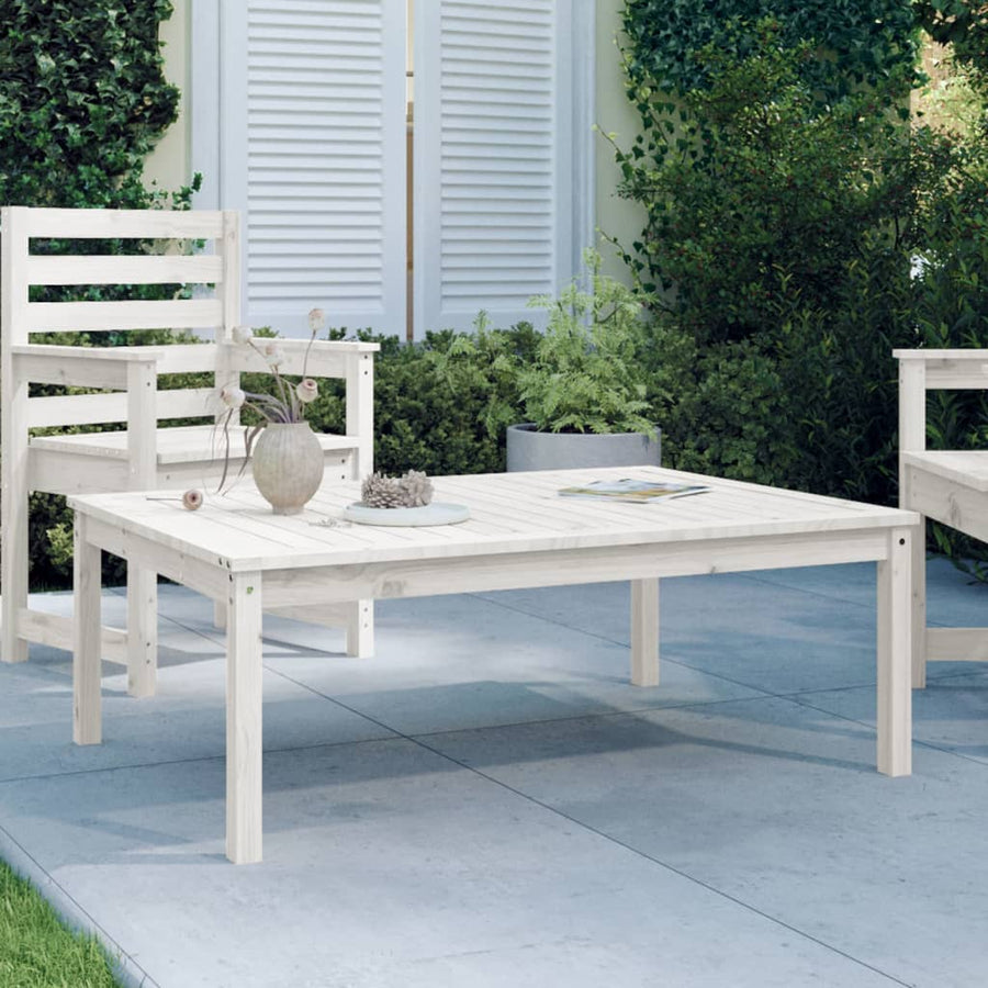 Tuintafel 121X82,5X45 Cm Massief Grenenhout Wit