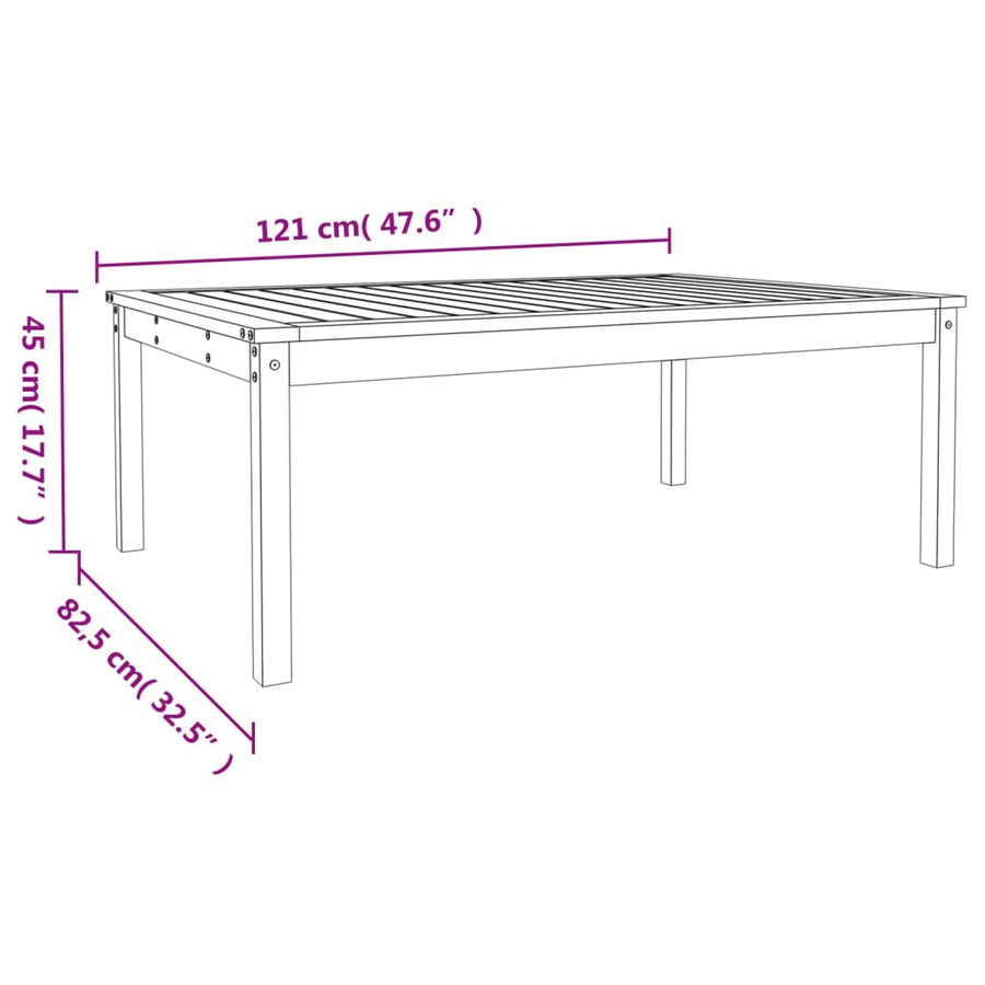 Tuintafel 2X82,5X45 Cm Massief Douglashout 121 x 82.5 x 45 cm Natuurlijk douglashout