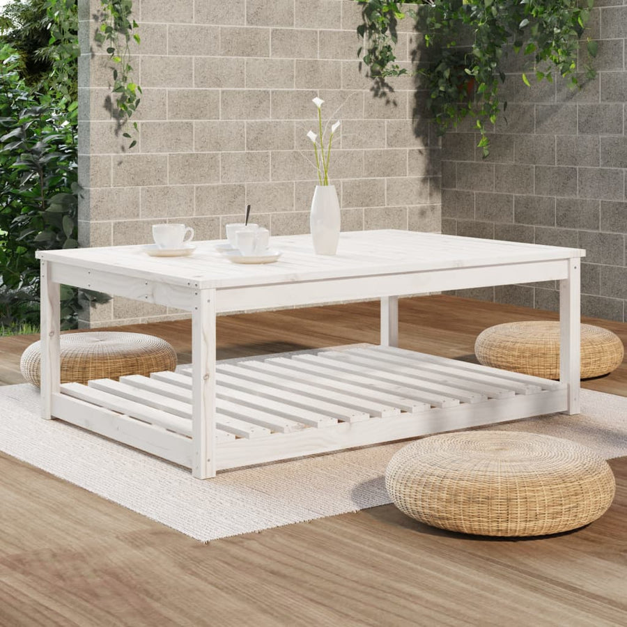 Tuintafel 121X82,5X45 Cm Massief Grenenhout Wit