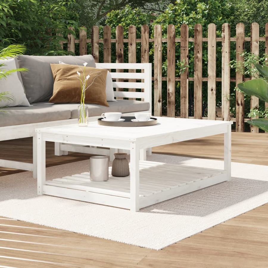 Tuintafel 121X82,5X45 Cm Massief Grenenhout Wit