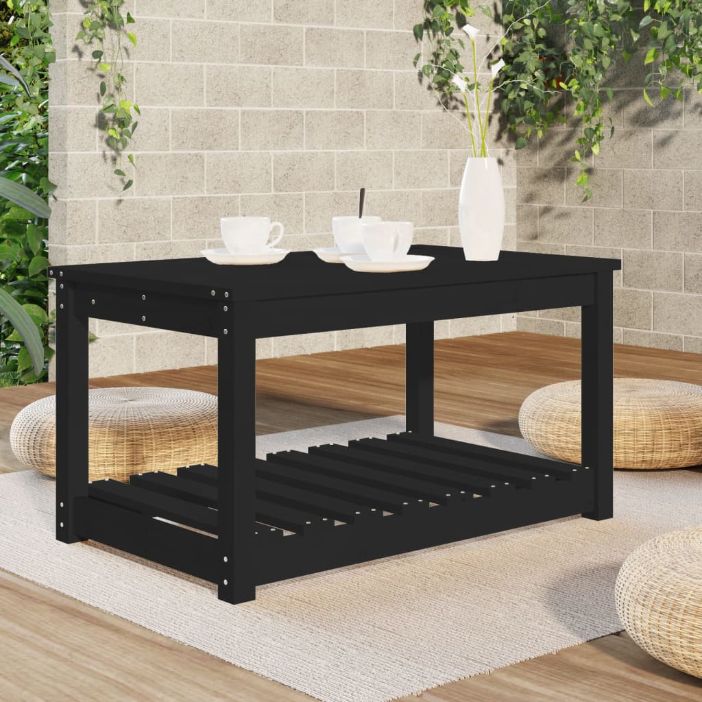 Tuintafel 82,5X50,5X45 Cm Massief Grenenhout Zwart 82.5 x 50.5 x 45 cm Zwart grenenhout