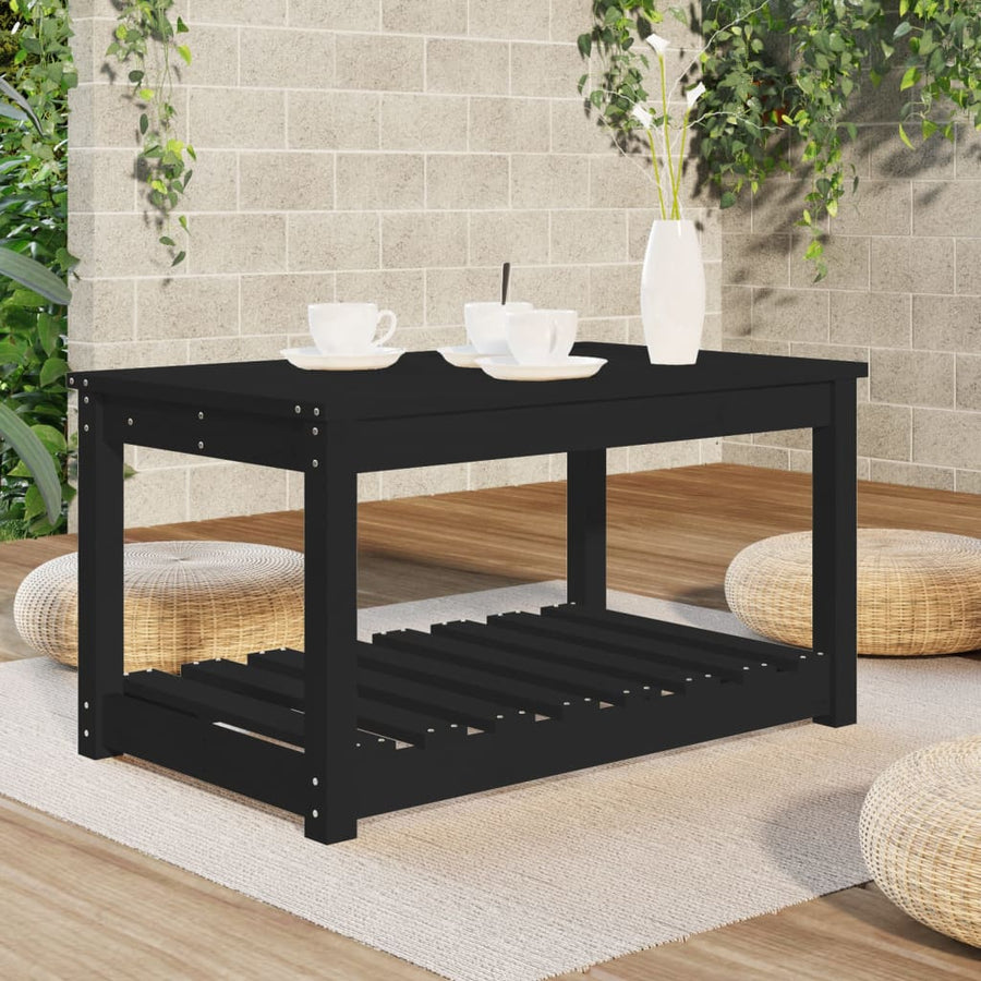 Tuintafel 82,5X50,5X45 Cm Massief Grenenhout Zwart 82.5 x 50.5 x 45 cm Zwart grenenhout