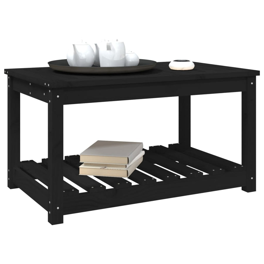 Tuintafel 82,5X50,5X45 Cm Massief Grenenhout Zwart 82.5 x 50.5 x 45 cm Zwart grenenhout