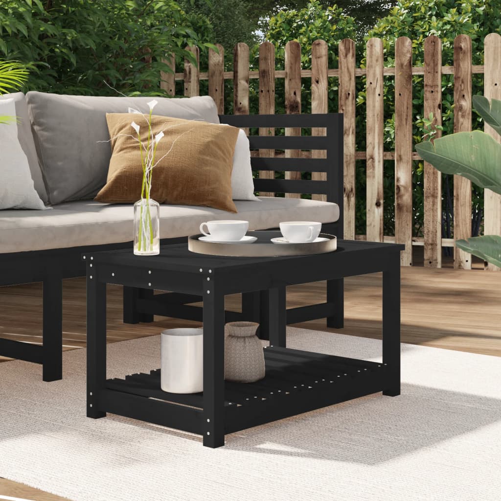Tuintafel 82,5X50,5X45 Cm Massief Grenenhout Zwart 82.5 x 50.5 x 45 cm Zwart grenenhout