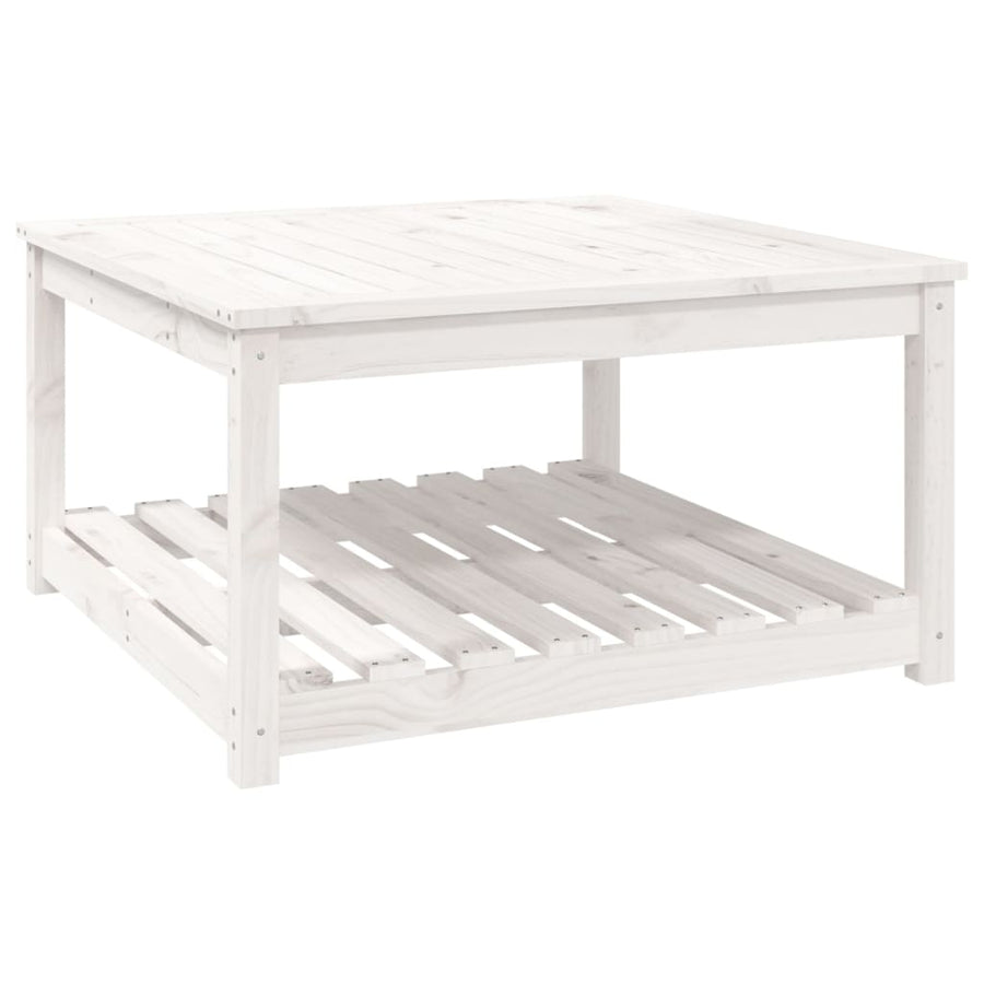 Tuintafel 82,5X82,5X45 Cm Massief Grenenhout Wit
