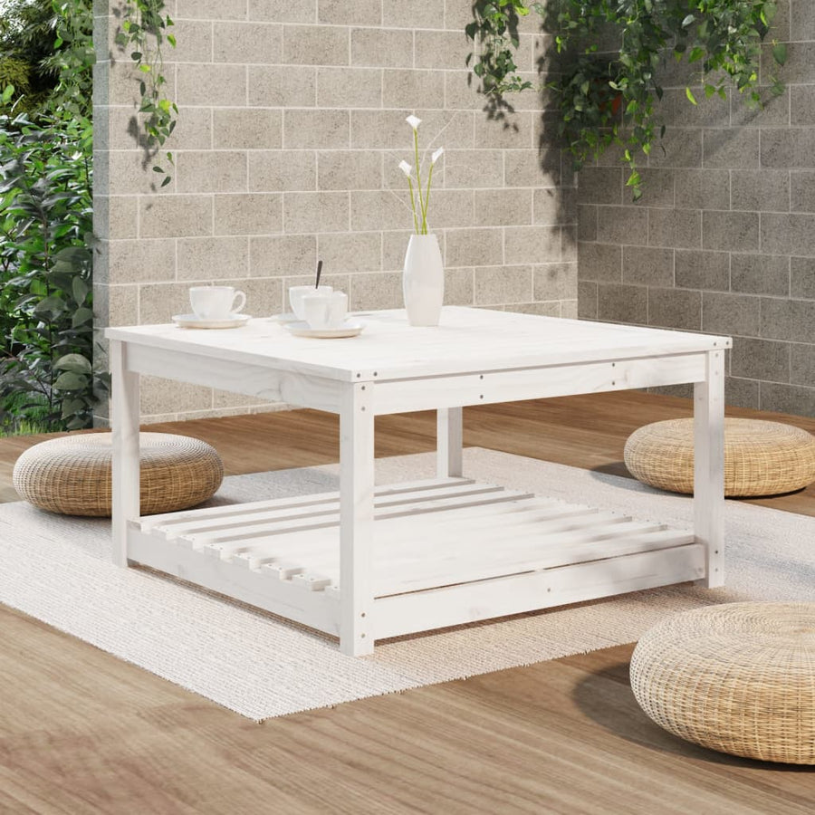 Tuintafel 82,5X82,5X45 Cm Massief Grenenhout Wit