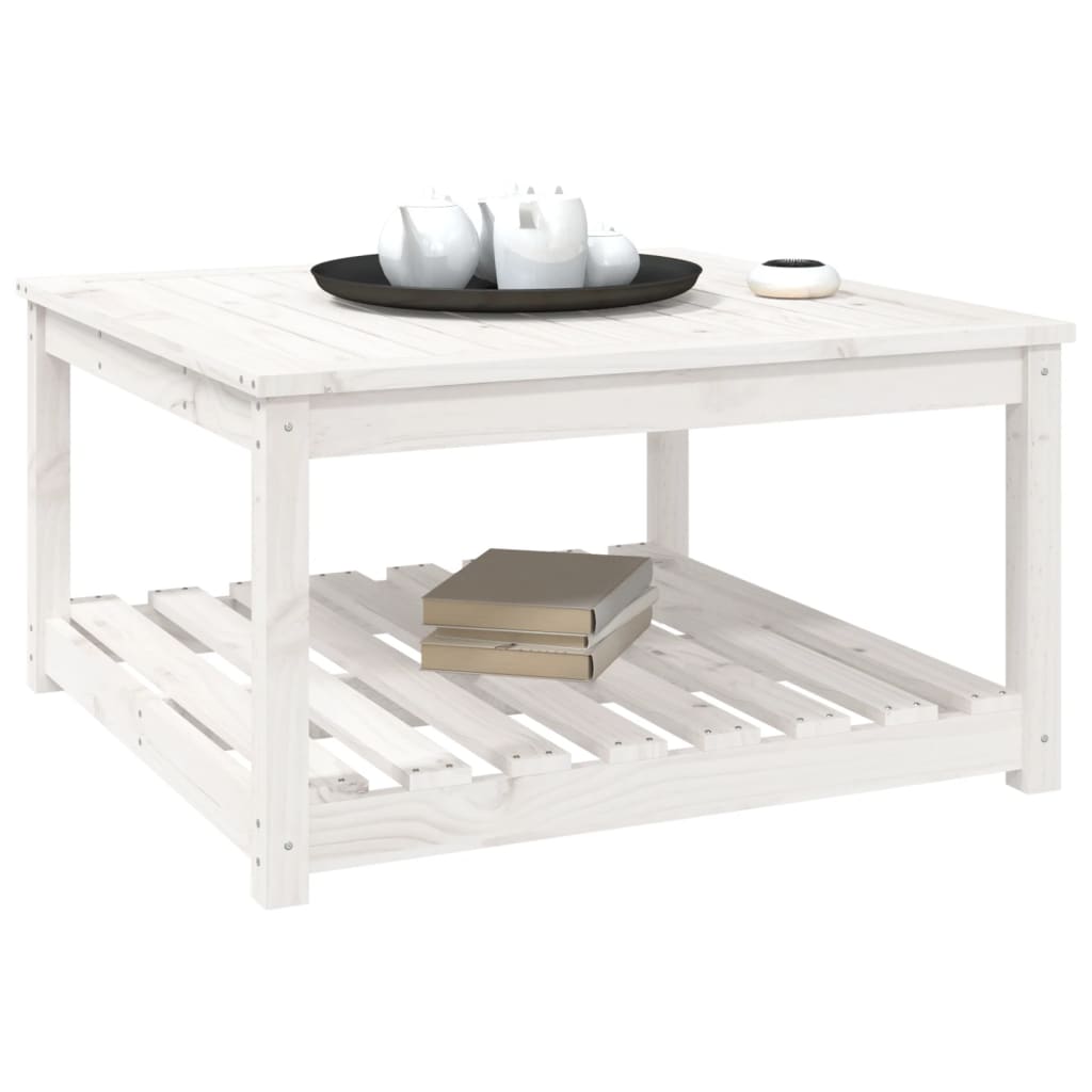 Tuintafel 82,5X82,5X45 Cm Massief Grenenhout Wit