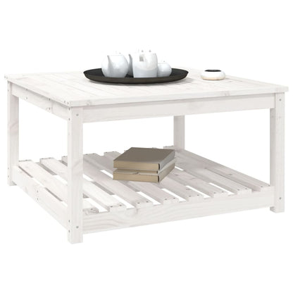 Tuintafel 82,5X82,5X45 Cm Massief Grenenhout Wit