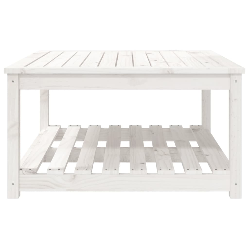 Tuintafel 82,5X82,5X45 Cm Massief Grenenhout Wit