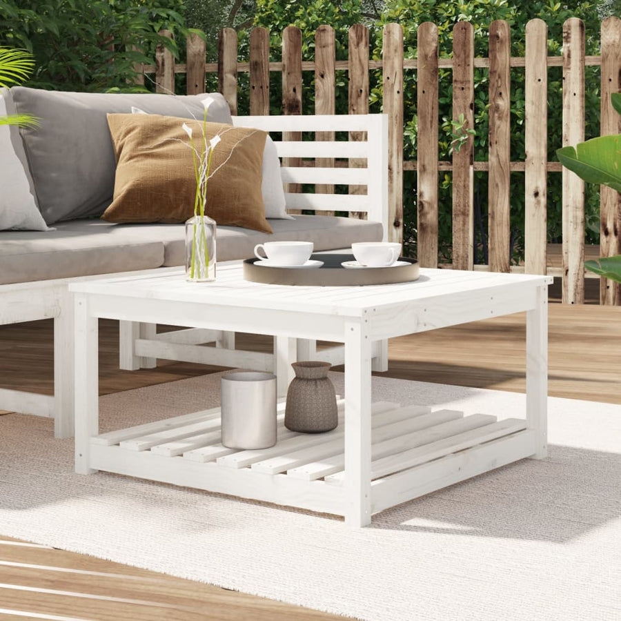 Tuintafel 82,5X82,5X45 Cm Massief Grenenhout Wit