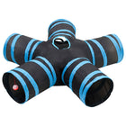 5-Way Cat Tunnel 25 cm Polyester Black and Blue