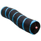 Kattentunnel S-vorm 122 cm polyester zwart blauw