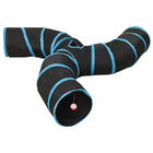 Cat tunnel 3-way 25 cm polyester black and blue