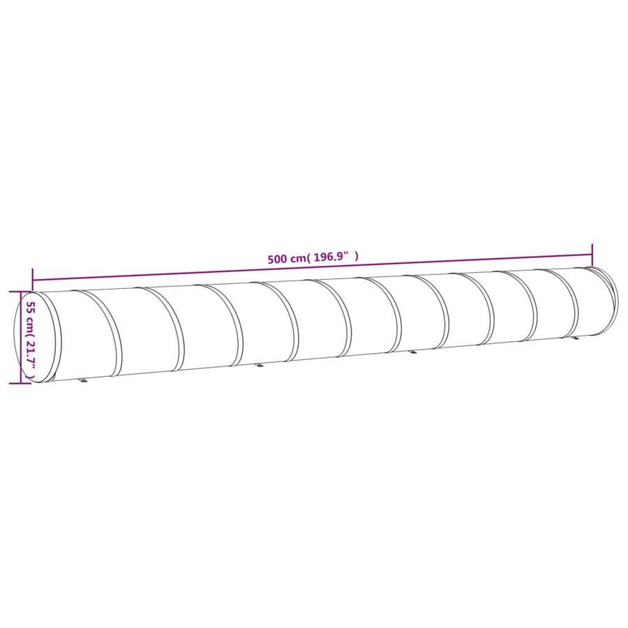 Hondentunnel Ø 55x500 cm polyester blauw