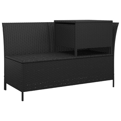-Delige Loungeset Met Kussens Poly Rattan 4 Zwart