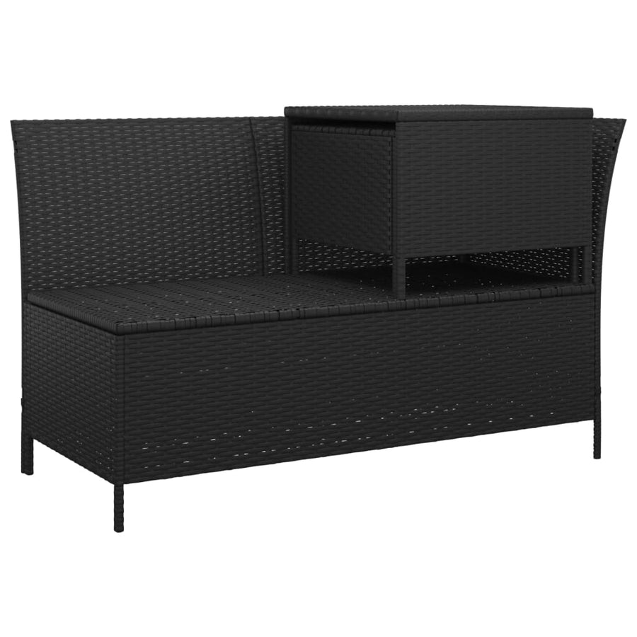 -Delige Loungeset Met Kussens Poly Rattan 4 Zwart