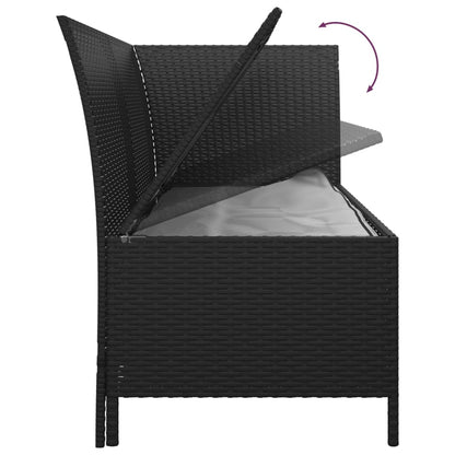 -Delige Loungeset Met Kussens Poly Rattan 4 Zwart