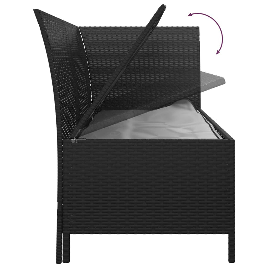 -Delige Loungeset Met Kussens Poly Rattan 4 Zwart