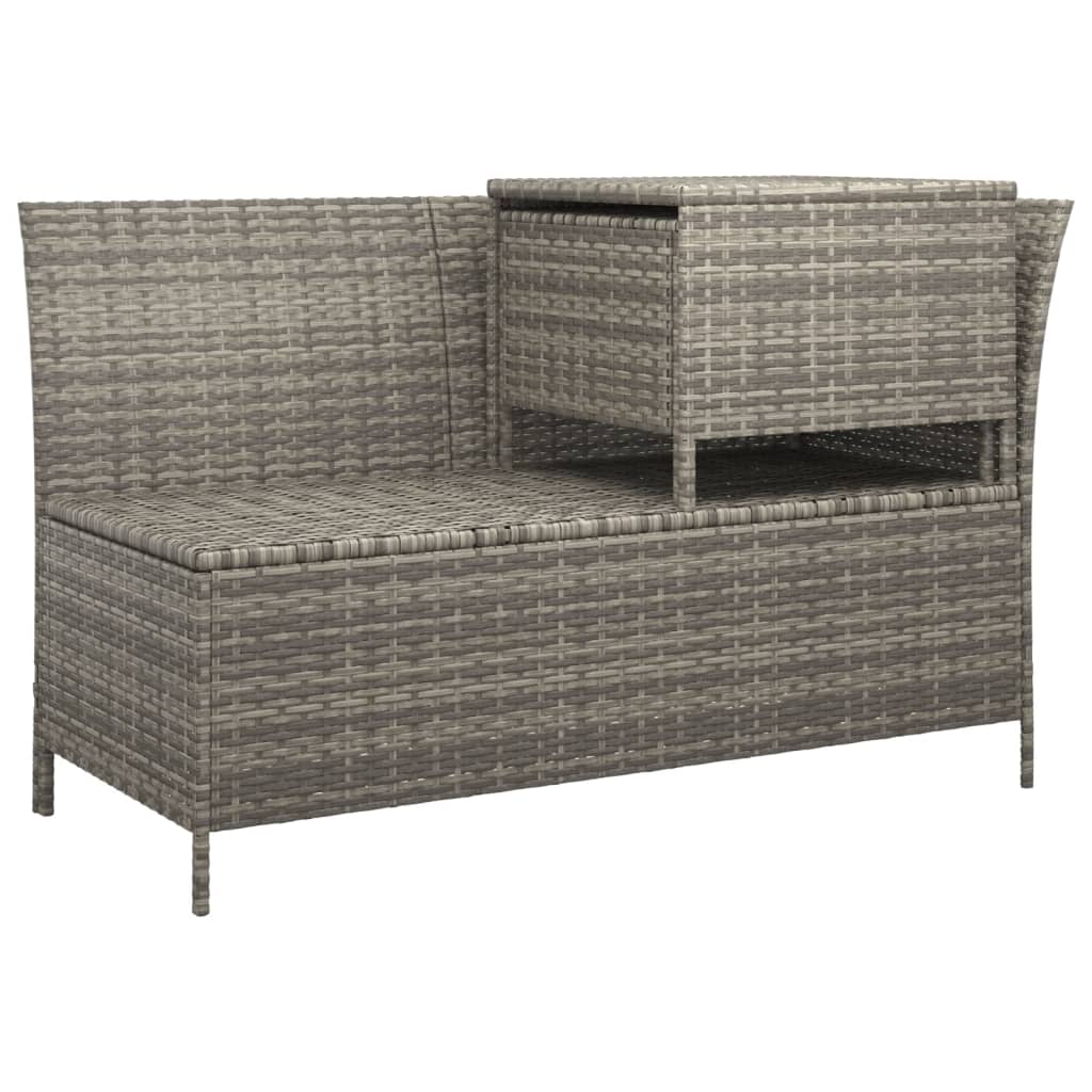 -Delige Loungeset Met Kussens Poly Rattan 4 Grijs