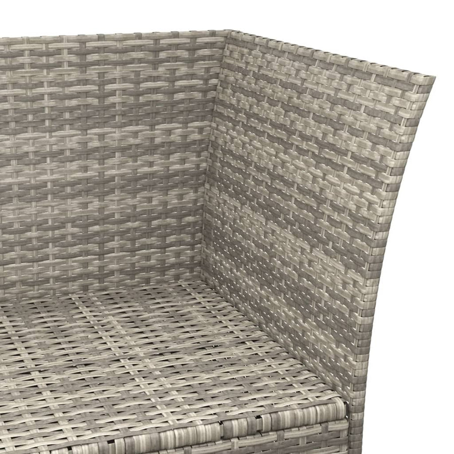 -Delige Loungeset Met Kussens Poly Rattan 4 Grijs